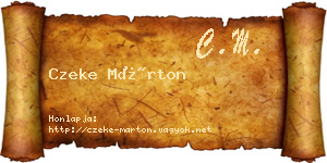 Czeke Márton névjegykártya
