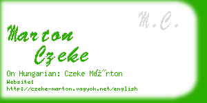 marton czeke business card